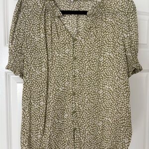 DR2 Tan Buttoned Relaxed Blouse